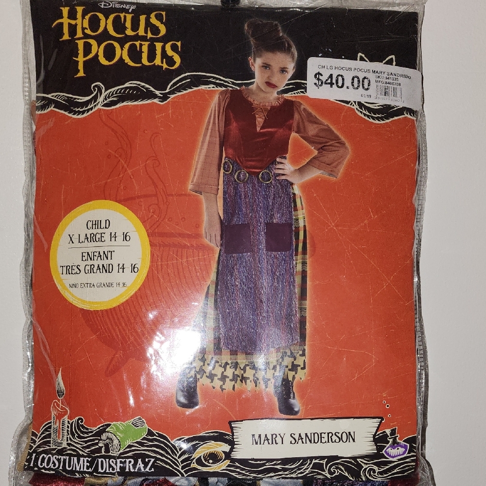 Disney Hocus Pocus Mary Sanderson Costume for Kids - Red, Purple, Black